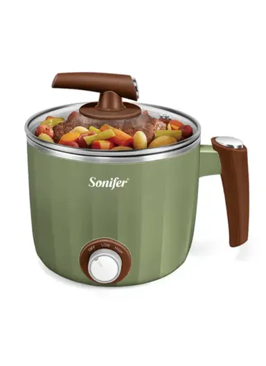 1.2L 600W Portable Multifunctional Stainless Steel Electric Cooker SF-1503 (D18 x H19)cm - Green