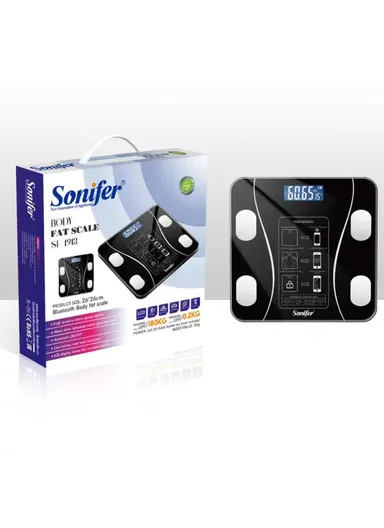 180Kg Bluetooth Digital BMI Weight Scale With Body Fat Analyzer &amp; Fitness Body Composition Monitor With Mobile App SF-1913 (L26 x W26 x H2.2)cm 