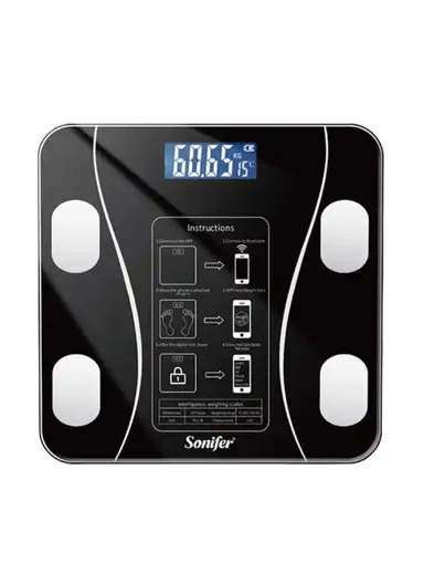180Kg Bluetooth Digital BMI Weight Scale With Body Fat Analyzer &amp; Fitness Body Composition Monitor With Mobile App SF-1913 (L26 x W26 x H2.2)cm 
