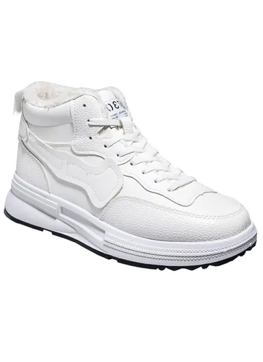 Casual High-top Sports White Leather Sneaker For Men ISM514-003