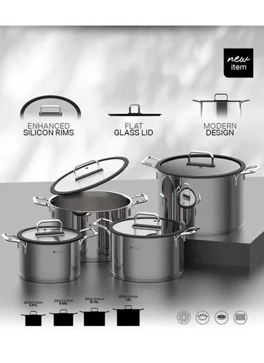 12L Stainless Steel Non-Stick Cookware Pro With Lid DH-03828 (D28 x H19.5)cm