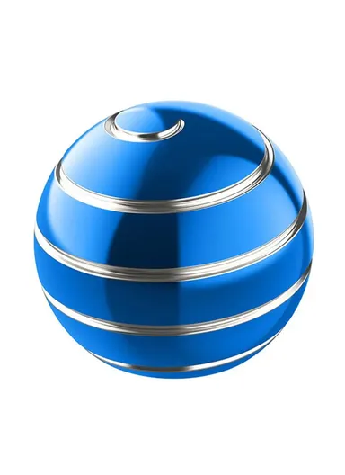 5.5cm Decompression Silver Line Design Detachable Shiny Gyroscopic Spinning Ball for Desktop 