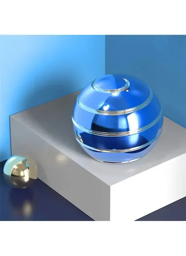 5.5cm Decompression Silver Line Design Detachable Shiny Gyroscopic Spinning Ball for Desktop 