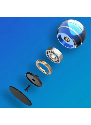 5.5cm Decompression Silver Line Design Detachable Shiny Gyroscopic Spinning Ball for Desktop 