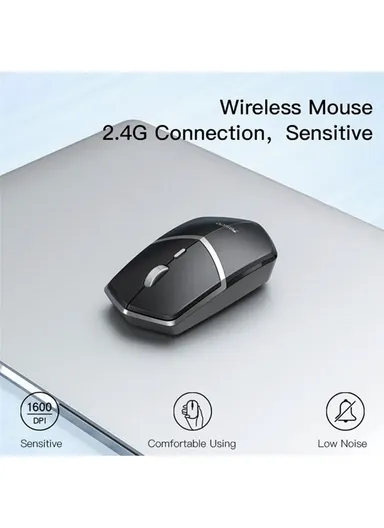 4 Key 1600DPI 2.4G Photoelectric Anti-Interference Ergonomic Design Wireless Mouse for Laptops - KB16