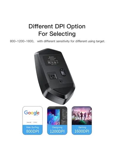 4 Key 1600DPI 2.4G Photoelectric Anti-Interference Ergonomic Design Wireless Mouse for Laptops - KB16