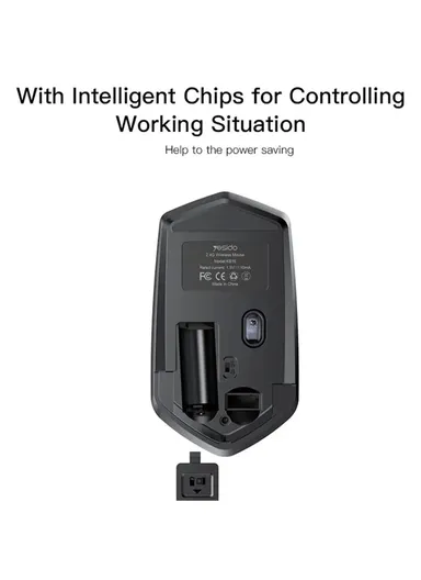 4 Key 1600DPI 2.4G Photoelectric Anti-Interference Ergonomic Design Wireless Mouse for Laptops - KB16