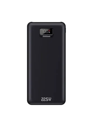 20000mAh Portable Power Bank Phone Charger External Battery with Built-in Type-C &amp; Lightning Cable CPBL-10- Black