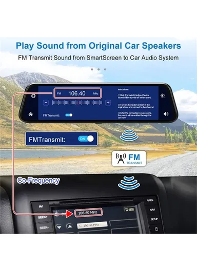 Wireless Car Player 9" Touch Screen Dual Camera Car Radio With Hands-Free / Mirror Link / Maps Navigation P902S (L7.8 x W30.5)cm