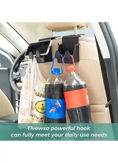 2 in 1 Car Seat Back Hanger Hooks Storage Box Organizer Mobile Phone Purse Hanging Holder LT-889