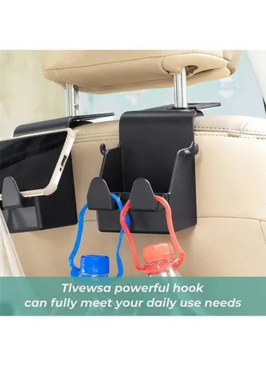 2 in 1 Car Seat Back Hanger Hooks Storage Box Organizer Mobile Phone Purse Hanging Holder LT-889