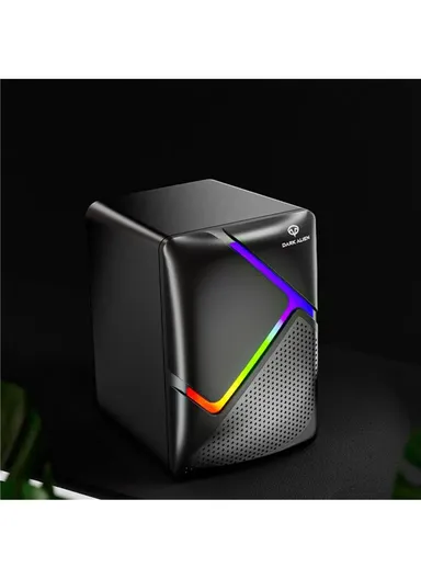 3W 1 Pair Mini USB Wired Desktop Subwoofer with RGB Light, HiFi Sound &amp; 360° Surround Sound for Laptops &amp; PCs S-510 (H10 x W6.7 x D7)cm