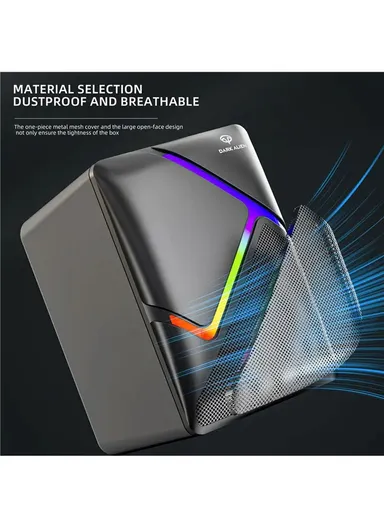 3W 1 Pair Mini USB Wired Desktop Subwoofer with RGB Light, HiFi Sound &amp; 360° Surround Sound for Laptops &amp; PCs S-510 (H10 x W6.7 x D7)cm