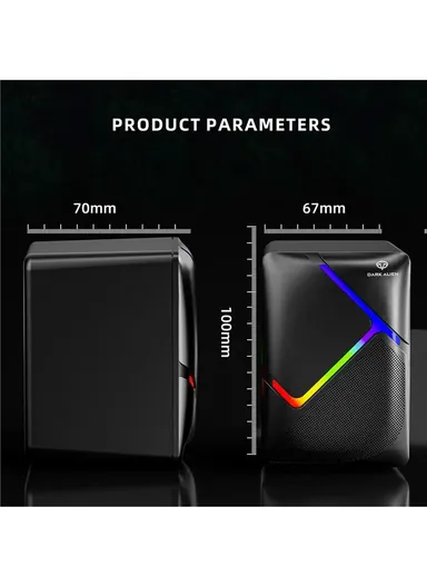 3W 1 Pair Mini USB Wired Desktop Subwoofer with RGB Light, HiFi Sound &amp; 360° Surround Sound for Laptops &amp; PCs S-510 (H10 x W6.7 x D7)cm