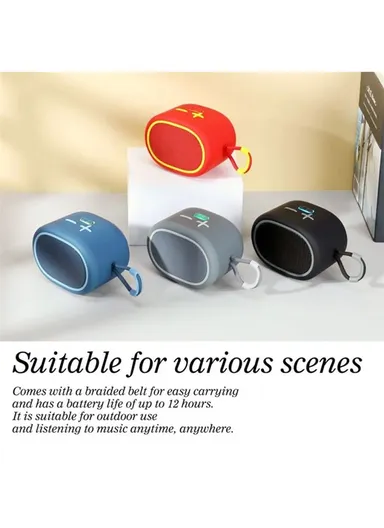 500mA TWS Bluetooth Speaker With Lanyard Portable Wireless Subwoofer Support TF Card TG-662 - Grey