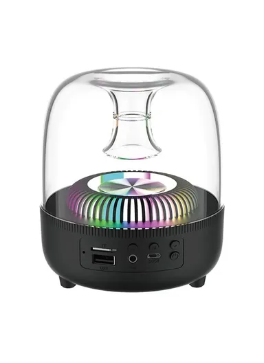 1500mAh Smart Series Crystal Bluetooth Speaker RGB Light HiFi Sound Wireless Music Subwoofer EM046 (D11.2 x H12.5)cm