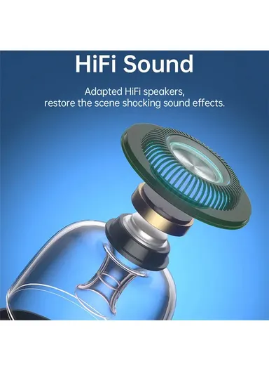 1500mAh Smart Series Crystal Bluetooth Speaker RGB Light HiFi Sound Wireless Music Subwoofer EM046 (D11.2 x H12.5)cm