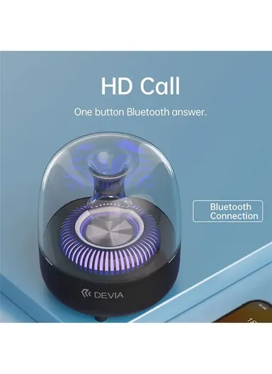 1500mAh Smart Series Crystal Bluetooth Speaker RGB Light HiFi Sound Wireless Music Subwoofer EM046 (D11.2 x H12.5)cm