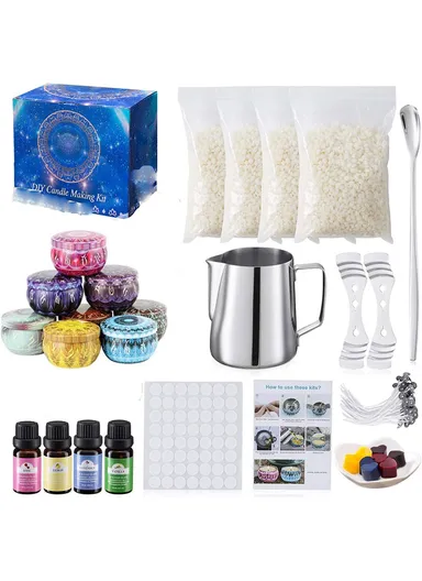 Candle Making Kit Soy Wax Core Tool Set Handmade Aromatherapy Wax Candle Mold Supplies