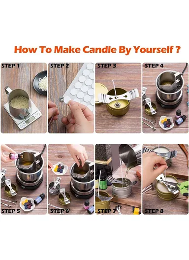 Candle Making Kit Soy Wax Core Tool Set Handmade Aromatherapy Wax Candle Mold Supplies