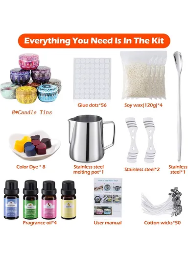 Candle Making Kit Soy Wax Core Tool Set Handmade Aromatherapy Wax Candle Mold Supplies