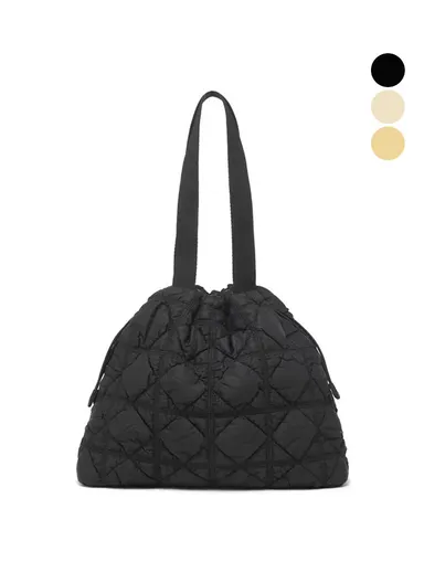 Large Capacity Rhombus Grid Design Women Tote Bag Nylon Single Shoulder Bag (L30 x W23 x D13)cm