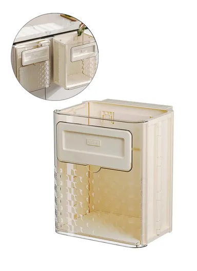 Foldable Plastic Kitchen Wall Mount Trash Can Cabinet Hanging Kitchen Waste Garbage Basket (W23.5 x D17.5 x H27.7)cm 