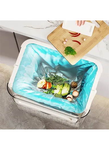 Foldable Plastic Kitchen Wall Mount Trash Can Cabinet Hanging Kitchen Waste Garbage Basket (W23.5 x D17.5 x H27.7)cm 