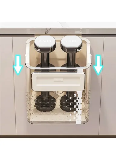 Foldable Plastic Kitchen Wall Mount Trash Can Cabinet Hanging Kitchen Waste Garbage Basket (W23.5 x D17.5 x H27.7)cm 