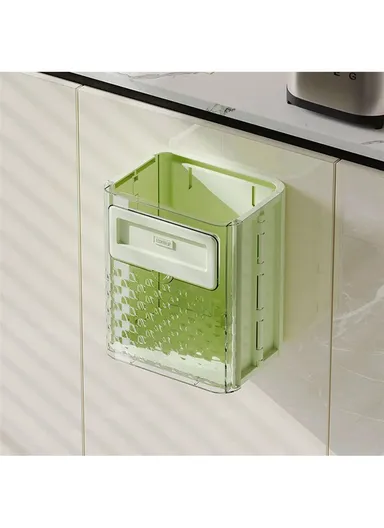 Foldable Plastic Kitchen Wall Mount Trash Can Cabinet Hanging Kitchen Waste Garbage Basket (W23.5 x D17.5 x H27.7)cm 