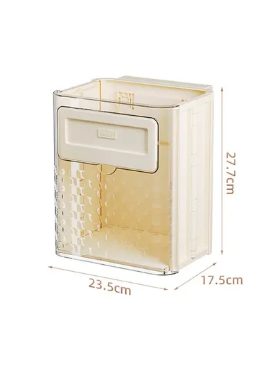 Foldable Plastic Kitchen Wall Mount Trash Can Cabinet Hanging Kitchen Waste Garbage Basket (W23.5 x D17.5 x H27.7)cm 