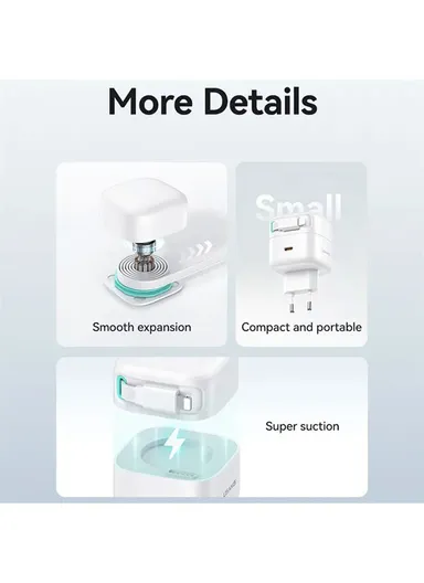 35W GaN Wall Charger Dual USB-C Fast Charger with iP Magnetic Retractable Cable Module US-CC209 PD EU Plug - White