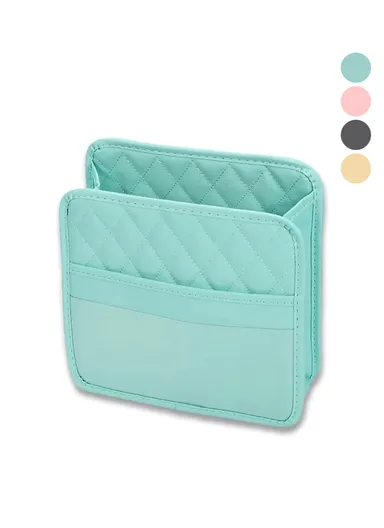 PU Leather Car Seat Back Multifunctional Storage Box Garbage Hanging Bag (W25 x D8 x H25)cm