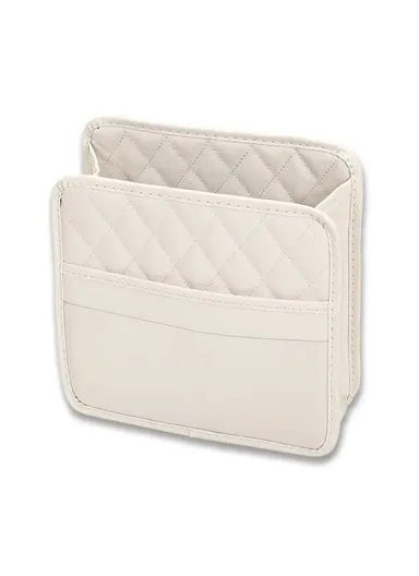 PU Leather Car Seat Back Multifunctional Storage Box Garbage Hanging Bag (W25 x D8 x H25)cm