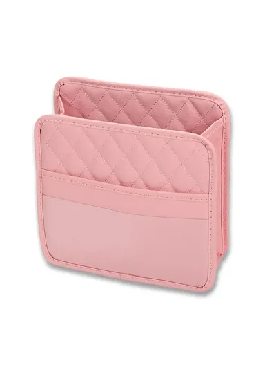 PU Leather Car Seat Back Multifunctional Storage Box Garbage Hanging Bag (W25 x D8 x H25)cm