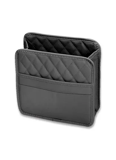 PU Leather Car Seat Back Multifunctional Storage Box Garbage Hanging Bag (W25 x D8 x H25)cm