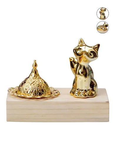 Wooden Incense Burner Holder Fox Figure Metal Incense Diffuser