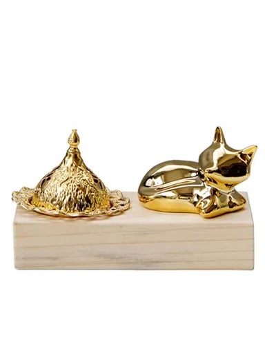 Wooden Incense Burner Holder Fox Figure Metal Incense Diffuser