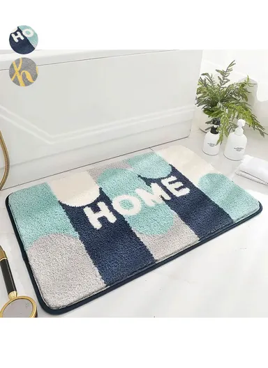 40x60cm Fast Drying Flocking Floor Mat Water Absorbing Anti-Slip Bathroom Rug - Style D