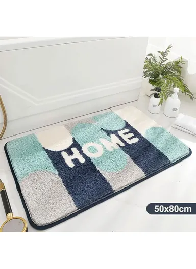 40x60cm Fast Drying Flocking Floor Mat Water Absorbing Anti-Slip Bathroom Rug - Style D