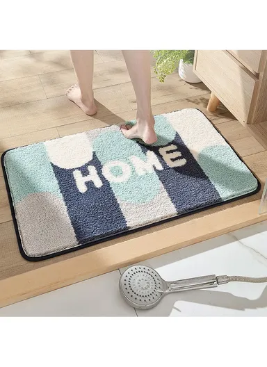 40x60cm Fast Drying Flocking Floor Mat Water Absorbing Anti-Slip Bathroom Rug - Style D