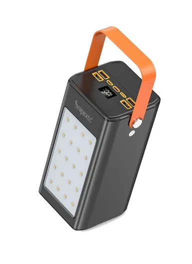 80000mAh 22.5W Portable Super Fast Charging Power Bank PD 22.5W With 4 USB, Type-C, Micro, Lightning Ports, Digital Display &amp; Camping Light PB80C