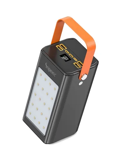 100000mAh 22.5W Portable Super Fast Charging Power Bank PD 22.5W With 4 USB, Type-C, Micro, Lightning Ports, Digital Display &amp; Camping Light PB100C