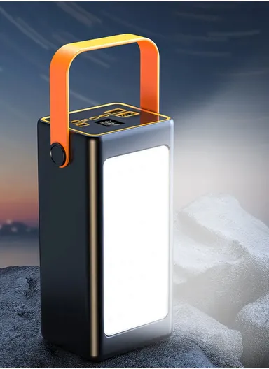100000mAh 22.5W Portable Super Fast Charging Power Bank PD 22.5W With 4 USB, Type-C, Micro, Lightning Ports, Digital Display &amp; Camping Light PB100C