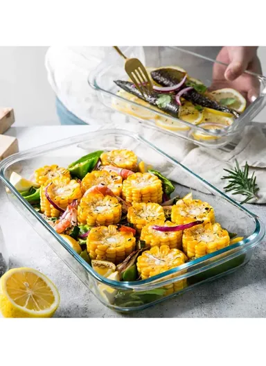 1/2.2/3L 3 Pcs Rectangular Baking Dish Oven-Safe &amp; Easy to Handle KPC-04