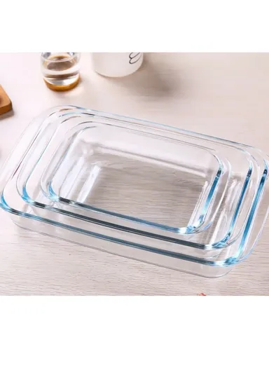 1/2.2/3L 3 Pcs Rectangular Baking Dish Oven-Safe &amp; Easy to Handle KPC-04