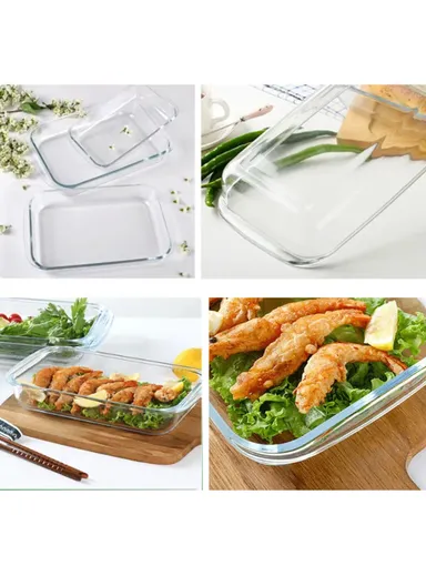 1/2.2/3L 3 Pcs Rectangular Baking Dish Oven-Safe &amp; Easy to Handle KPC-04