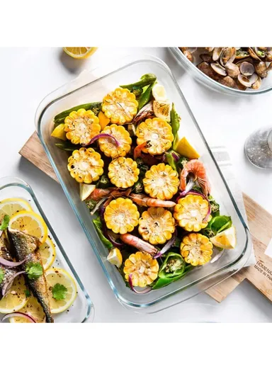 1/2.2/3L 3 Pcs Rectangular Baking Dish Oven-Safe &amp; Easy to Handle KPC-04