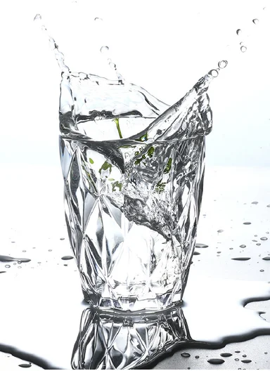 260ml 6 Pcs Luxurious Round Glass Cup Set With Elegant Design For Soft Drinks DM311