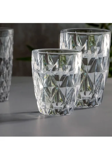 260ml 6 Pcs Luxurious Round Glass Cup Set With Elegant Design For Soft Drinks DM311